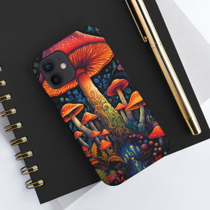 Trippy Magic Mushroom Tough iPhone Case | Psychedelic Art Phone Cover