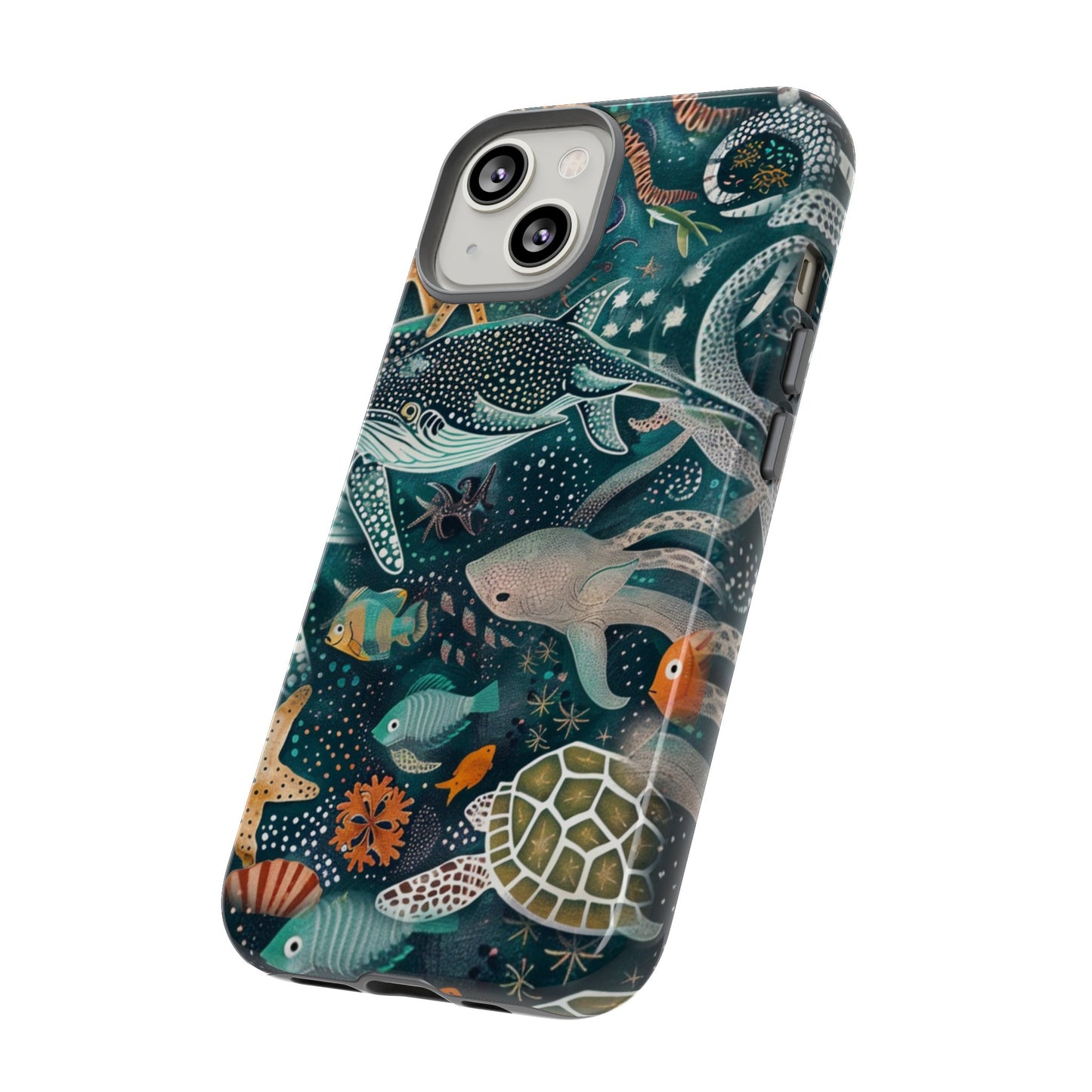 Undersea World Shark, Turtle, Manta Ray Phone Case