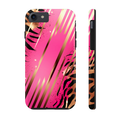 Elegant Wilderness: Pink & Gold Tiger Stripes | Mesmerizing Lush iPhone Case