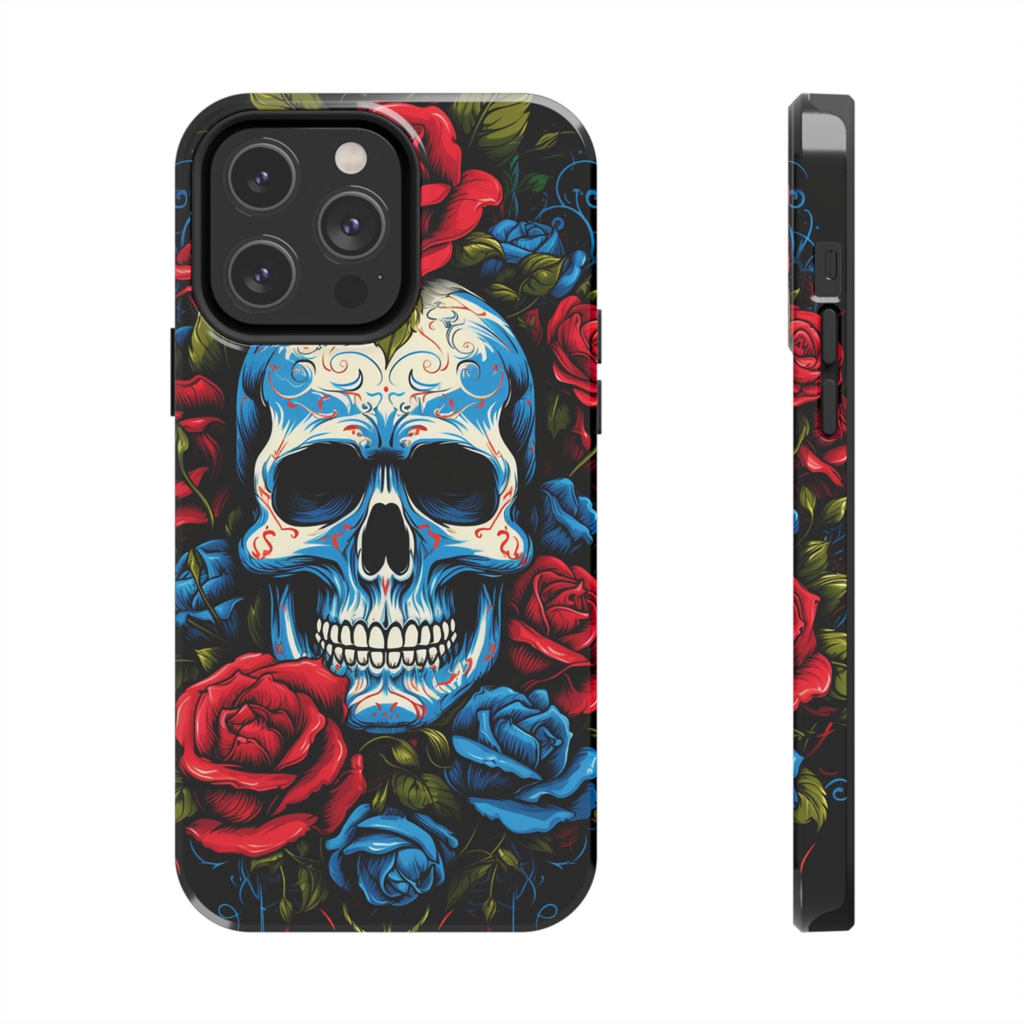 Skull and Roses iPhone Case | Edgy Elegance and Timeless Beauty