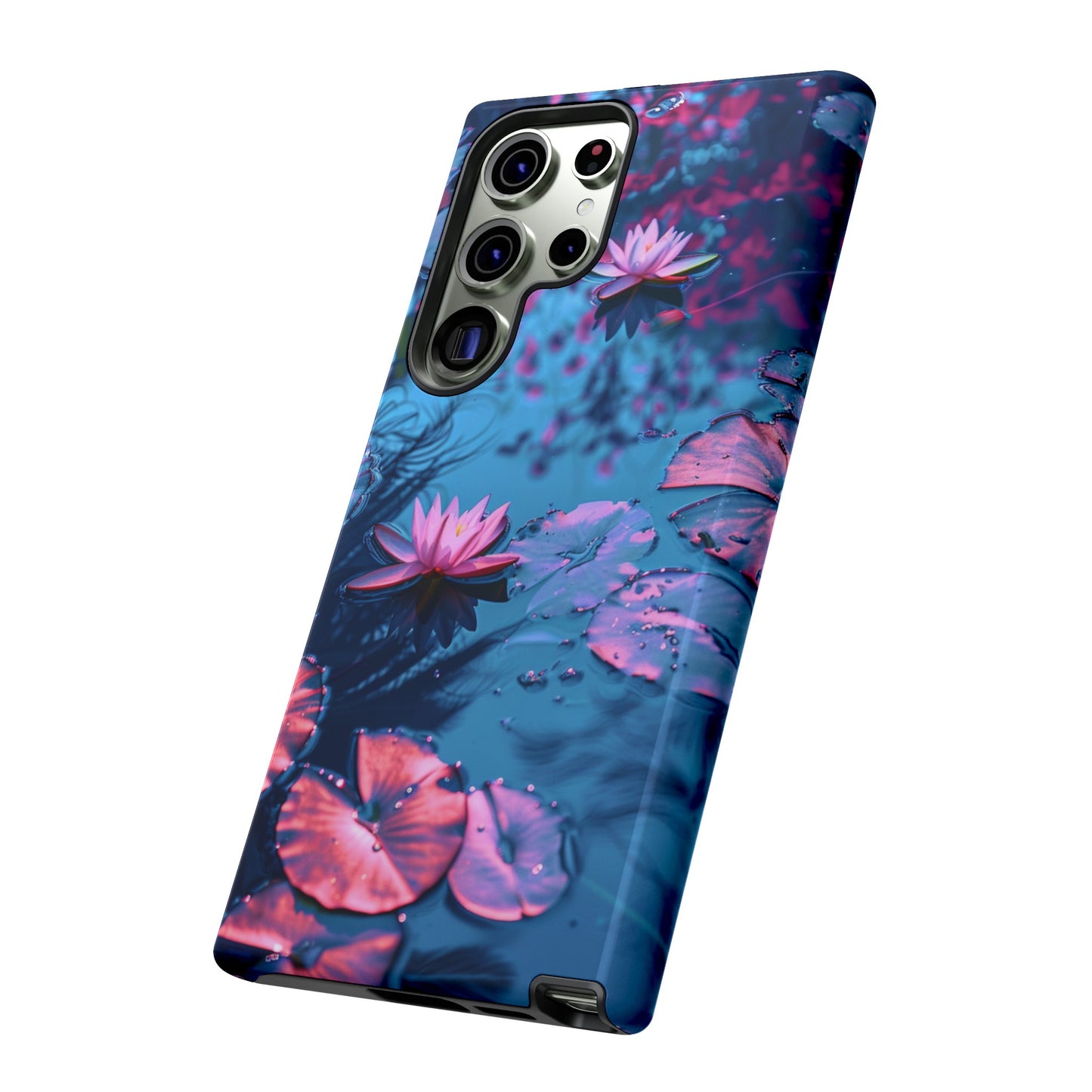 Magenta and Blue Color Zen Lily Pad Phone Case