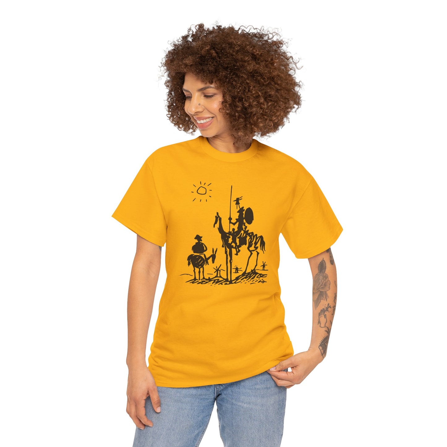 Classic novel inspired Don Quixote t-shirt with artistic graphic print