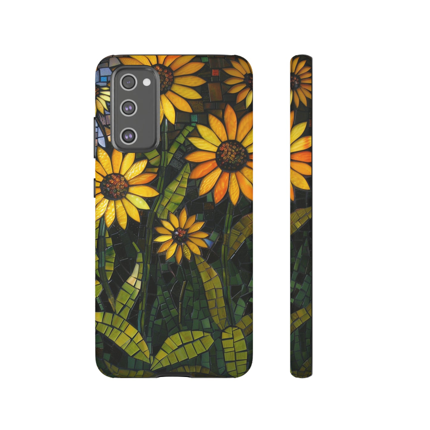 Yellow and Gold Daisy Mosaic Stained Glass Phone Case