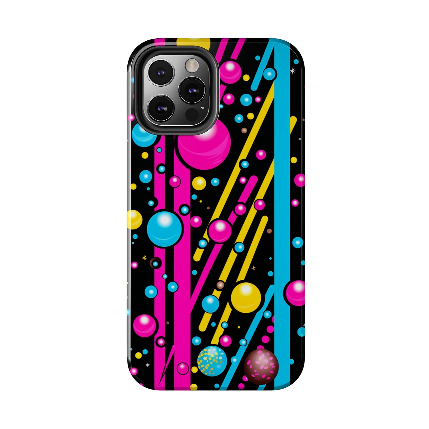 Retro Geometric Psychedelic iPhone Case | A Nostalgic Trip to Colorful Dimensions