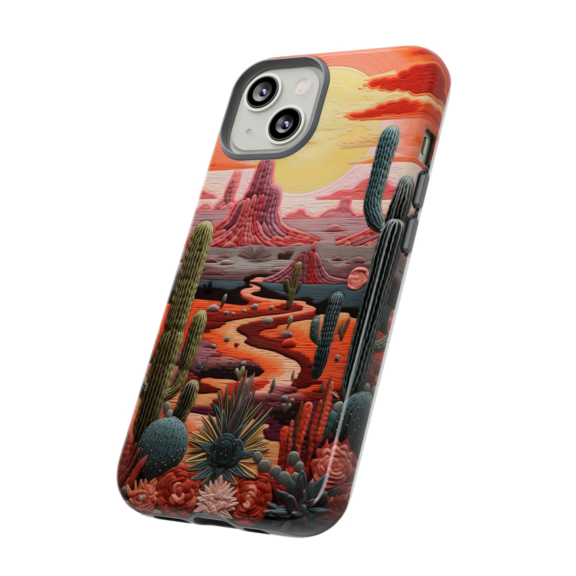 Southwest vibe cactus scene case for iPhone 15 Plus