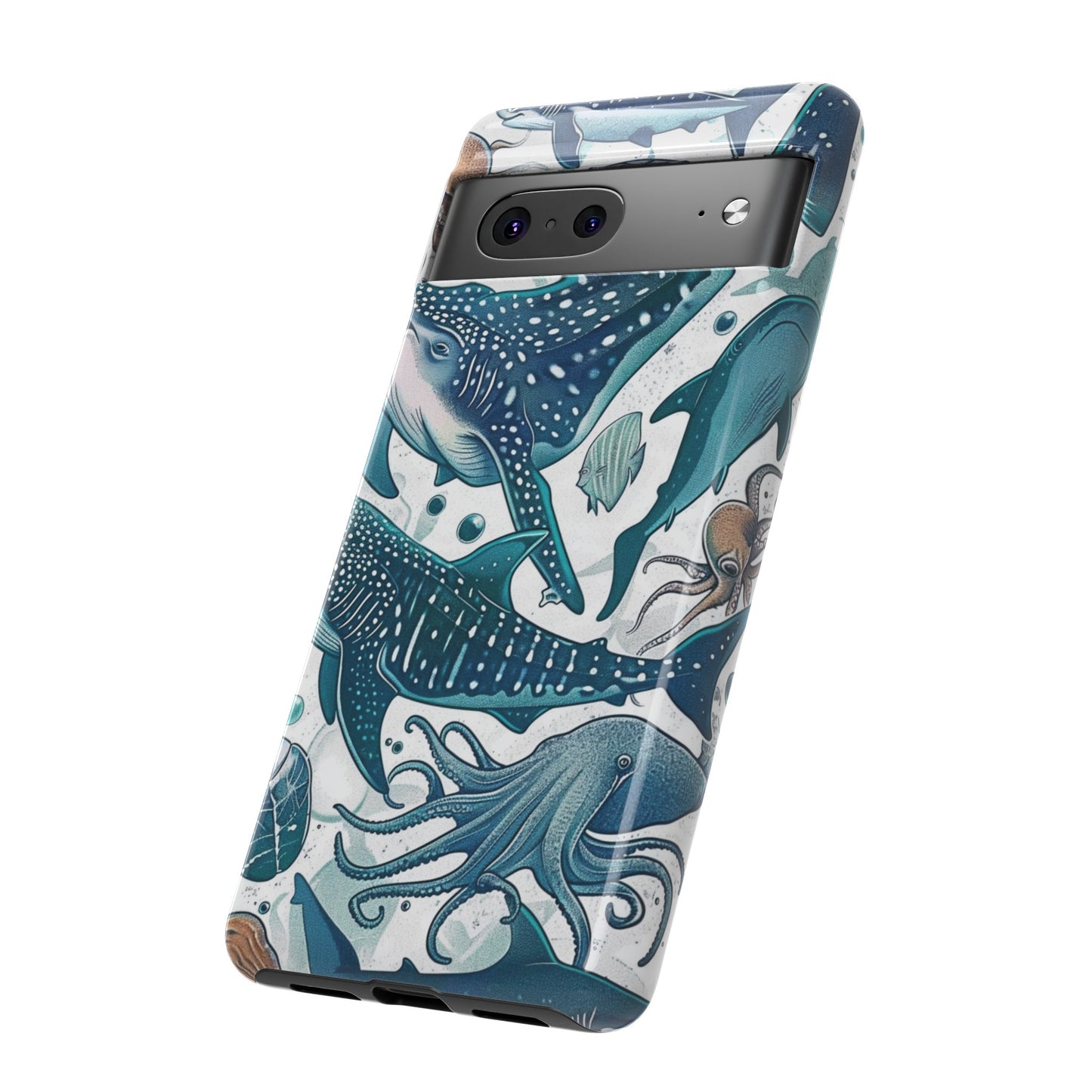 Undersea World Shark, Turtle, Manta Ray Phone Case