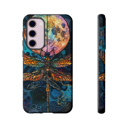 Full Moon Stained Glass Dragonfly Phone Cover