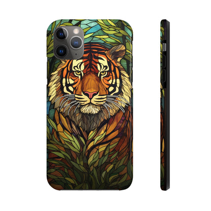 Tiger Stripes Stained Glass Jungle iPhone Tough Case | Unleash Your Wild Side with Exquisite Design and Reliable Protection