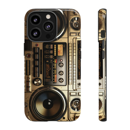 Urban Beats: Boombox Hip Hop Music Pixel Phone Case | Retro Rhythms for iPhone 15 Models