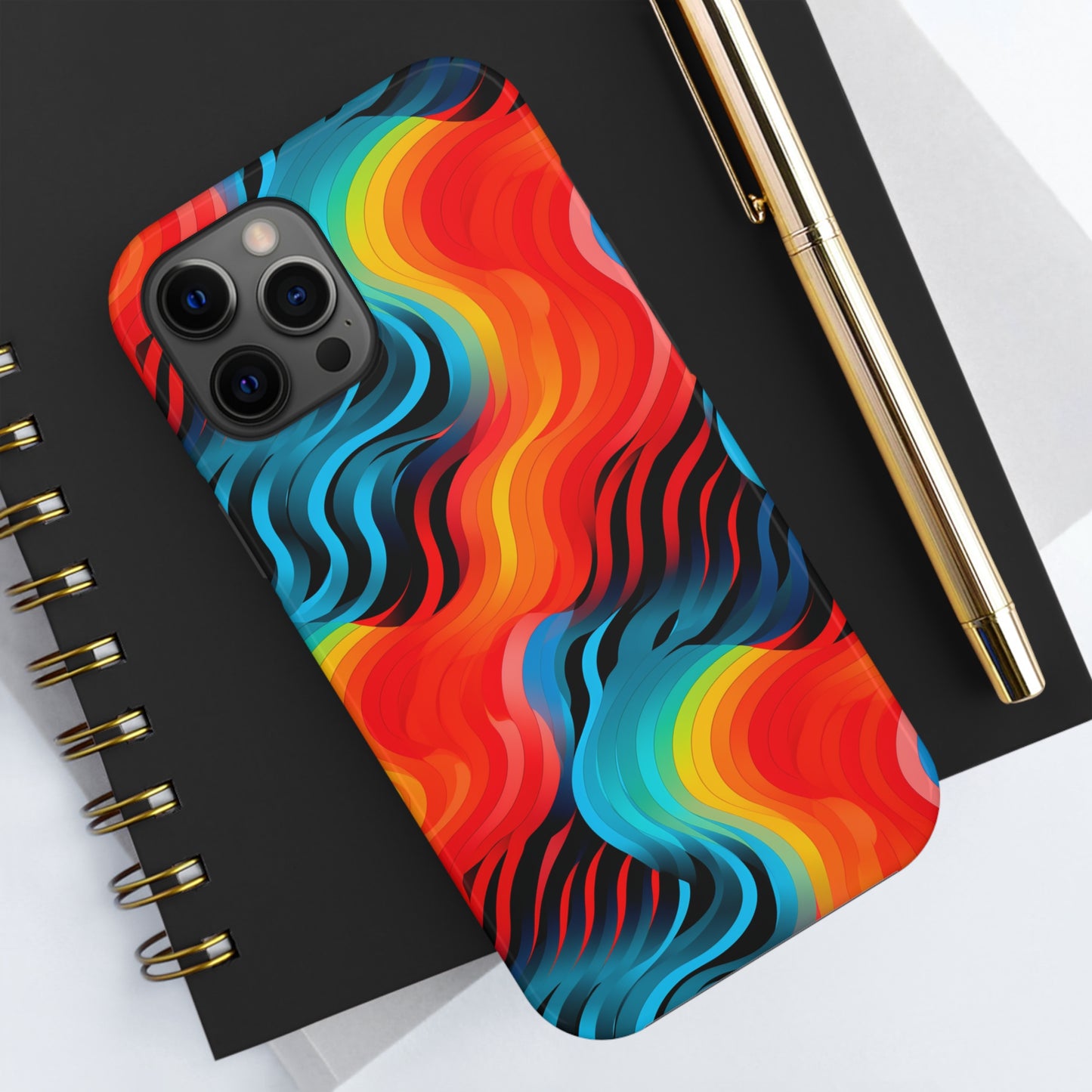 Color Splash Wave Pattern Tough iPhone Case | Embrace Vibrant Style and Reliable Protection