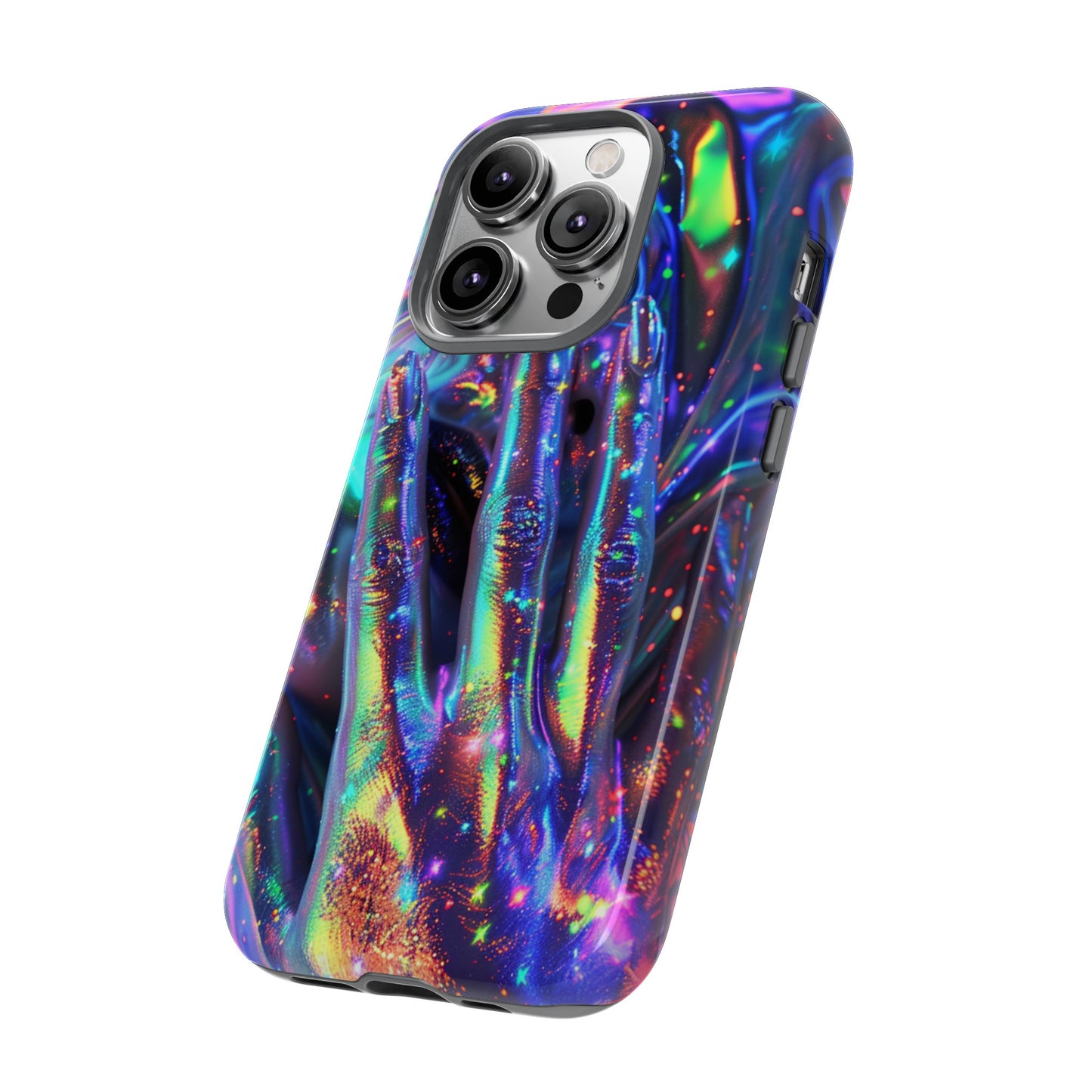 Marbled opalescent Holographic Print Phone Case