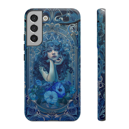 Blue Floral Art Nouveau Style Phone Case