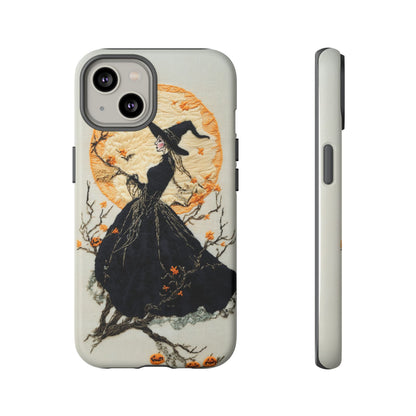 Halloween Witch Autumn iPhone Case, Embroidered Style