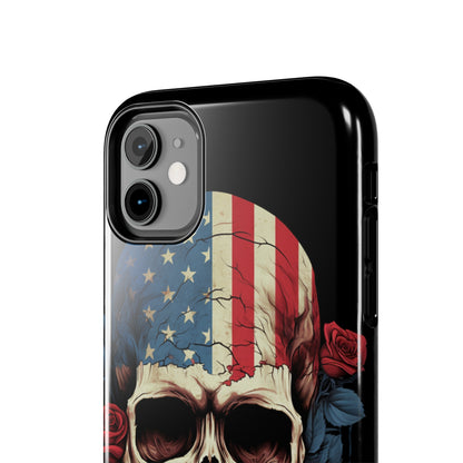 American Pride with an Edgy Spin: Skull USA Flag iPhone Case – Modern Protection Meets Patriotic Design