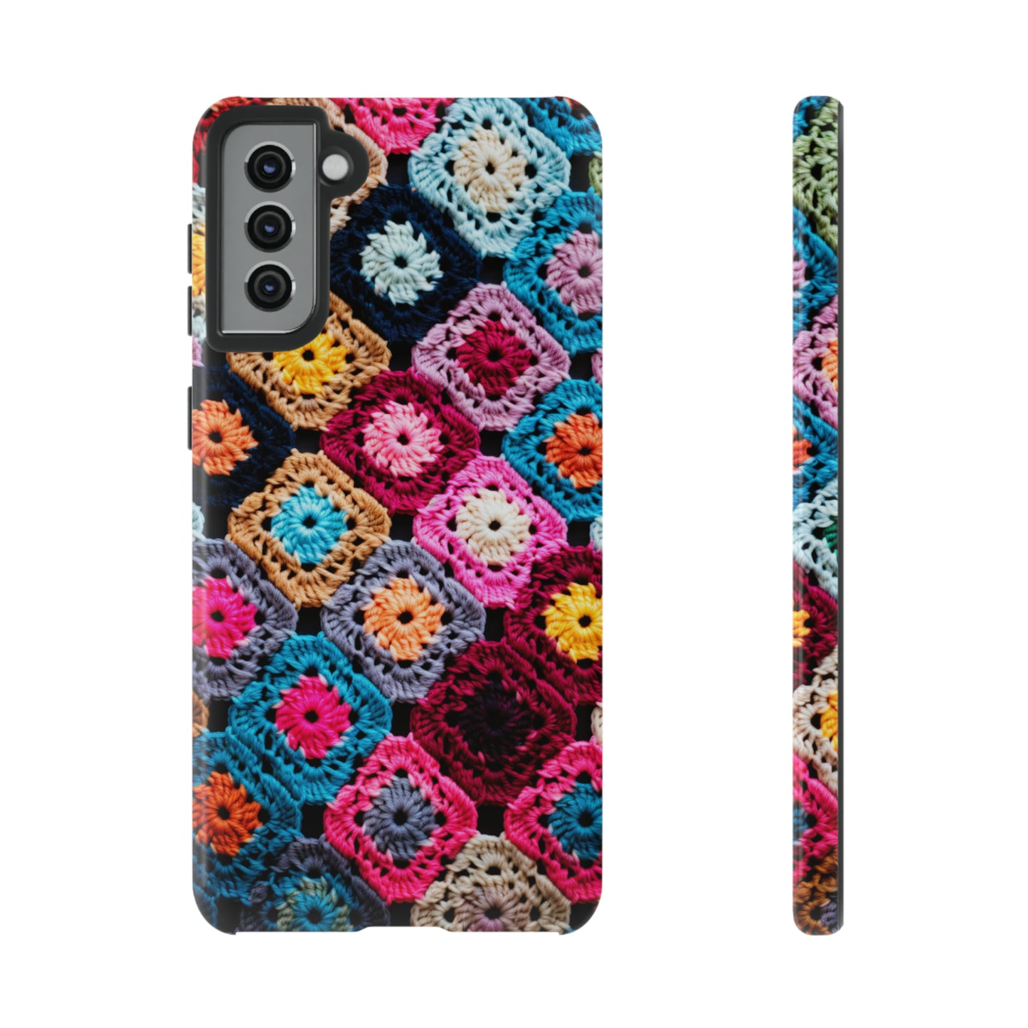 Vintage Floral Crochet Blanket Knit Look Phone Case