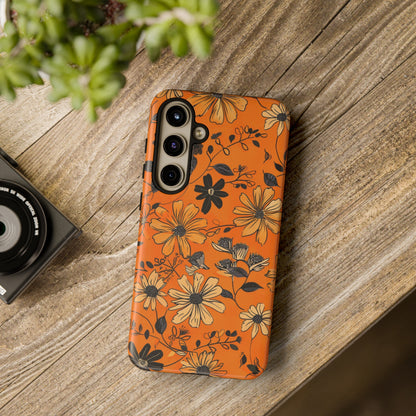 Orange Floral Phone Case Cute Summer Flower Aesthetic