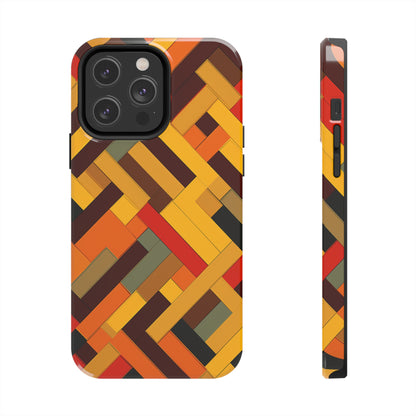 iPhone Tough Case: Intricate & Durable - The Weave Geometric Art Pattern