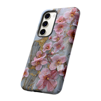 Pink Forget Me Nots Gold Floral Phone Case