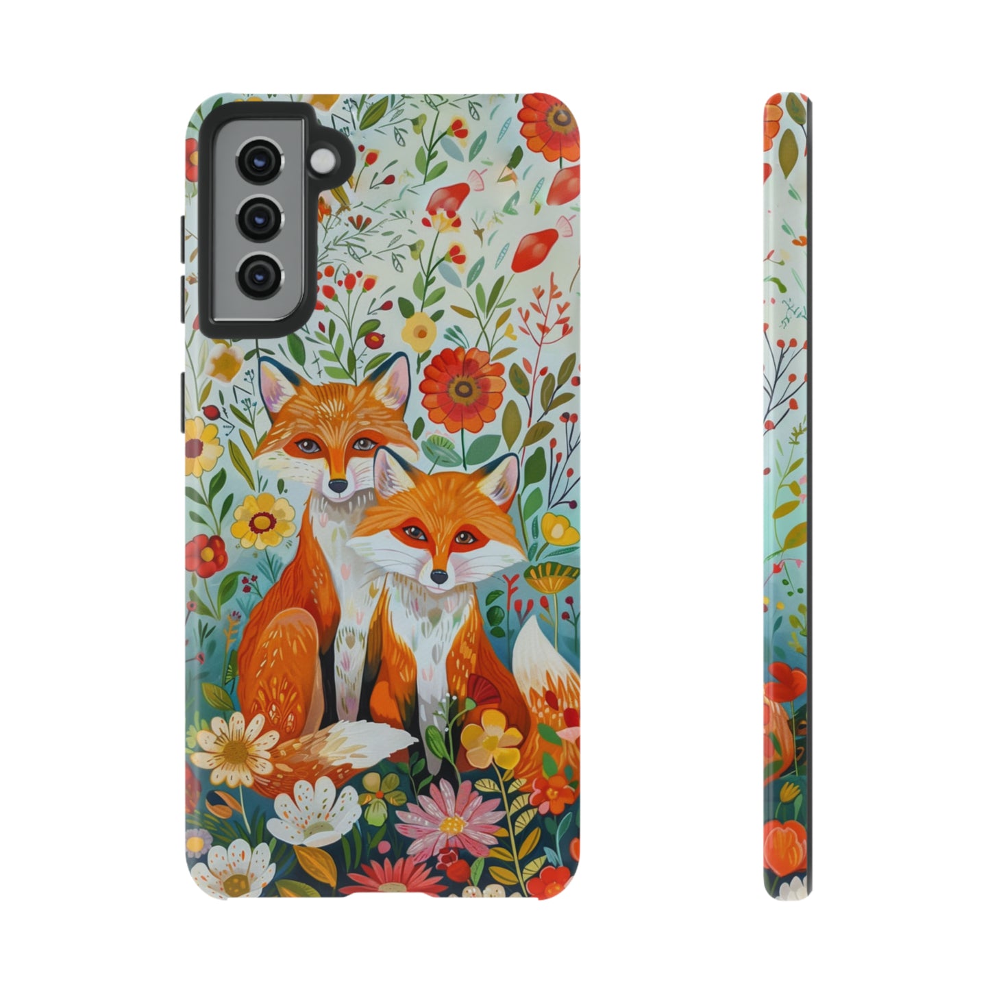 Foxes in the Floral Garden Phone Case