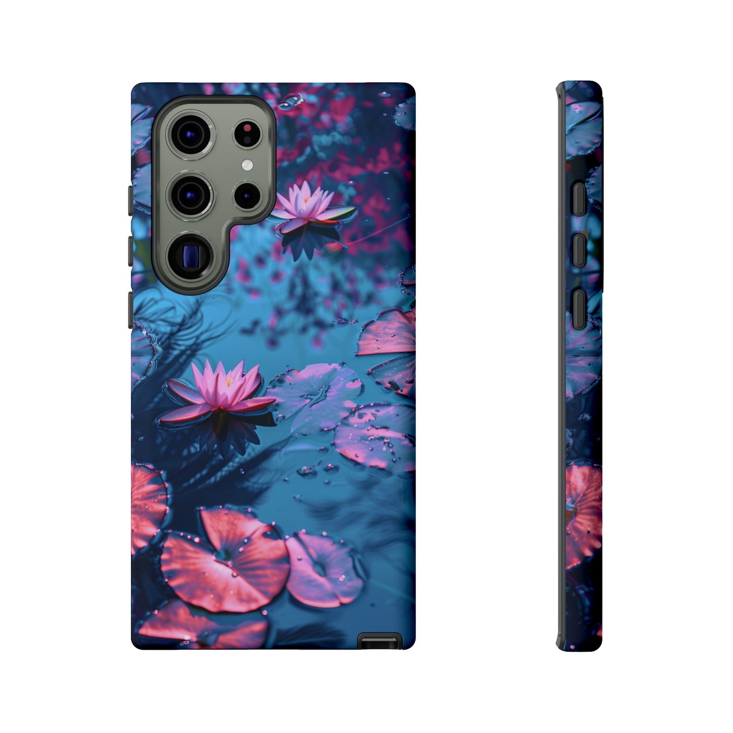 Magenta and Blue Color Zen Lily Pad Phone Case