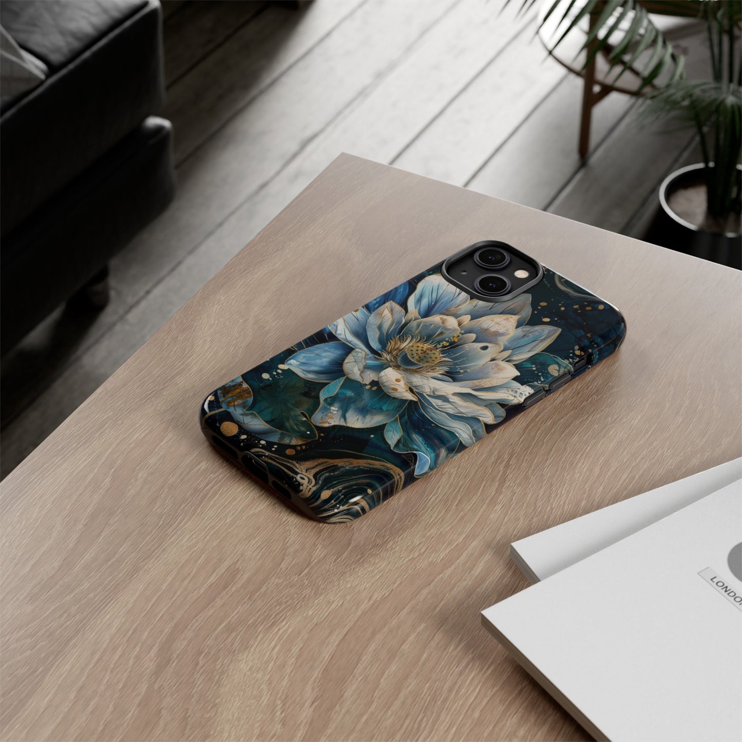 Zen Stained Glass Lotus Floral Design Phone Case