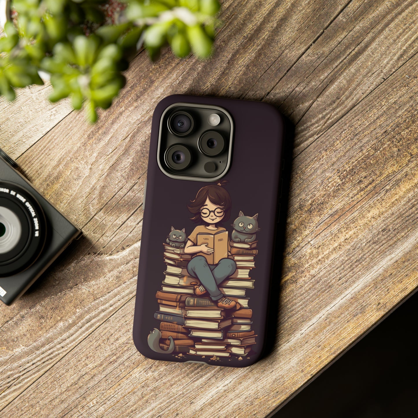 Cats and Books Phone Case