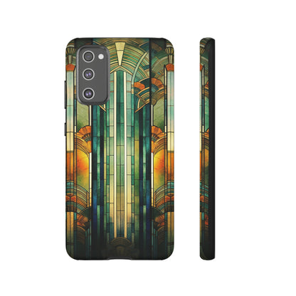 Art Deco Stained Glass floral Phone Case for iPhone 15, 14, Pro Max, 13, 12 & Samsung Galaxy S23, S22, S21, Google Pixel