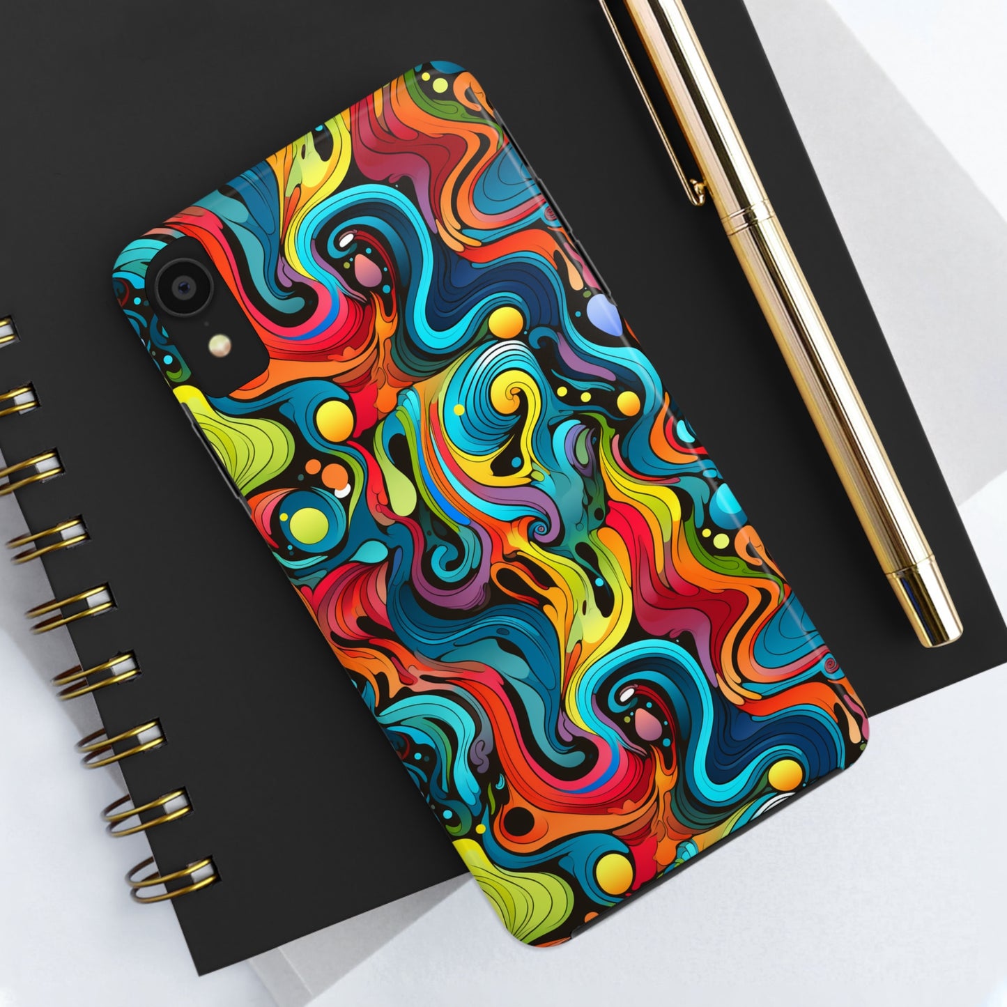 Psychedelic Rainbow Tough iPhone Case | Embrace Vibrant Style and Reliable Protection