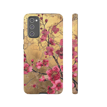 Pink Forget Me Nots Gold Floral Phone Case