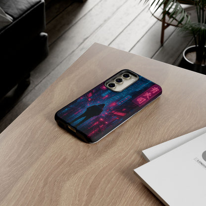 Cyberpunk glitch design phone case for Pixel Galaxy iPhone