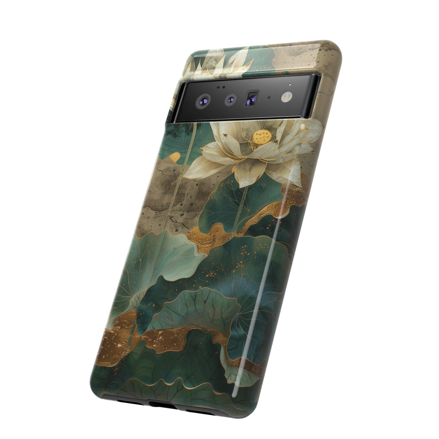 Zen Stained Glass Lotus Floral Design Phone Case