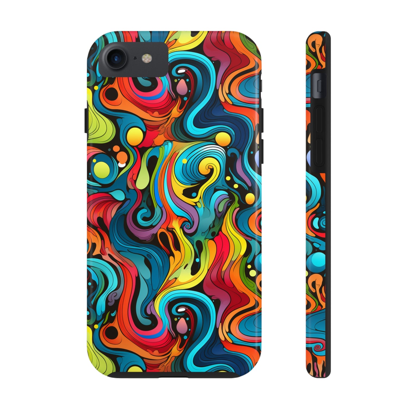 Psychedelic Rainbow Tough iPhone Case | Embrace Vibrant Style and Reliable Protection