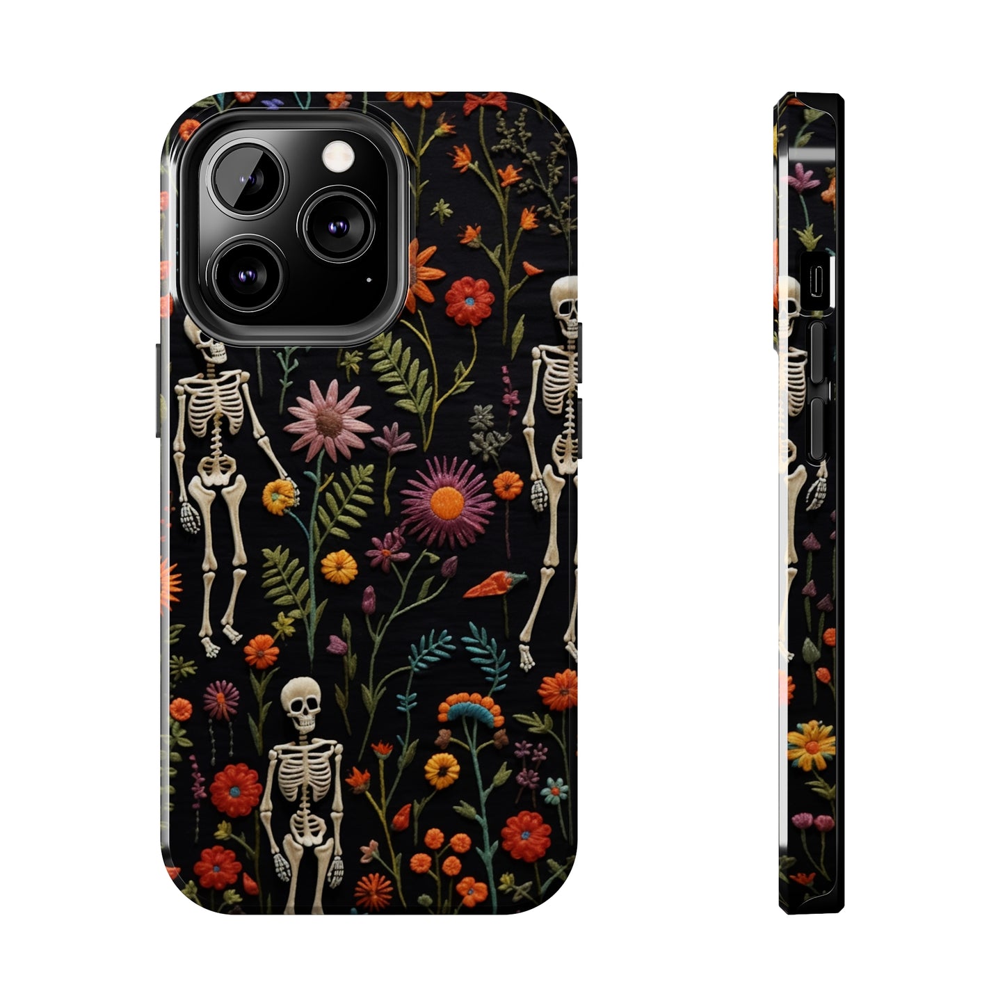 Skeletons in the garden Halloween Embroidery Phone Case