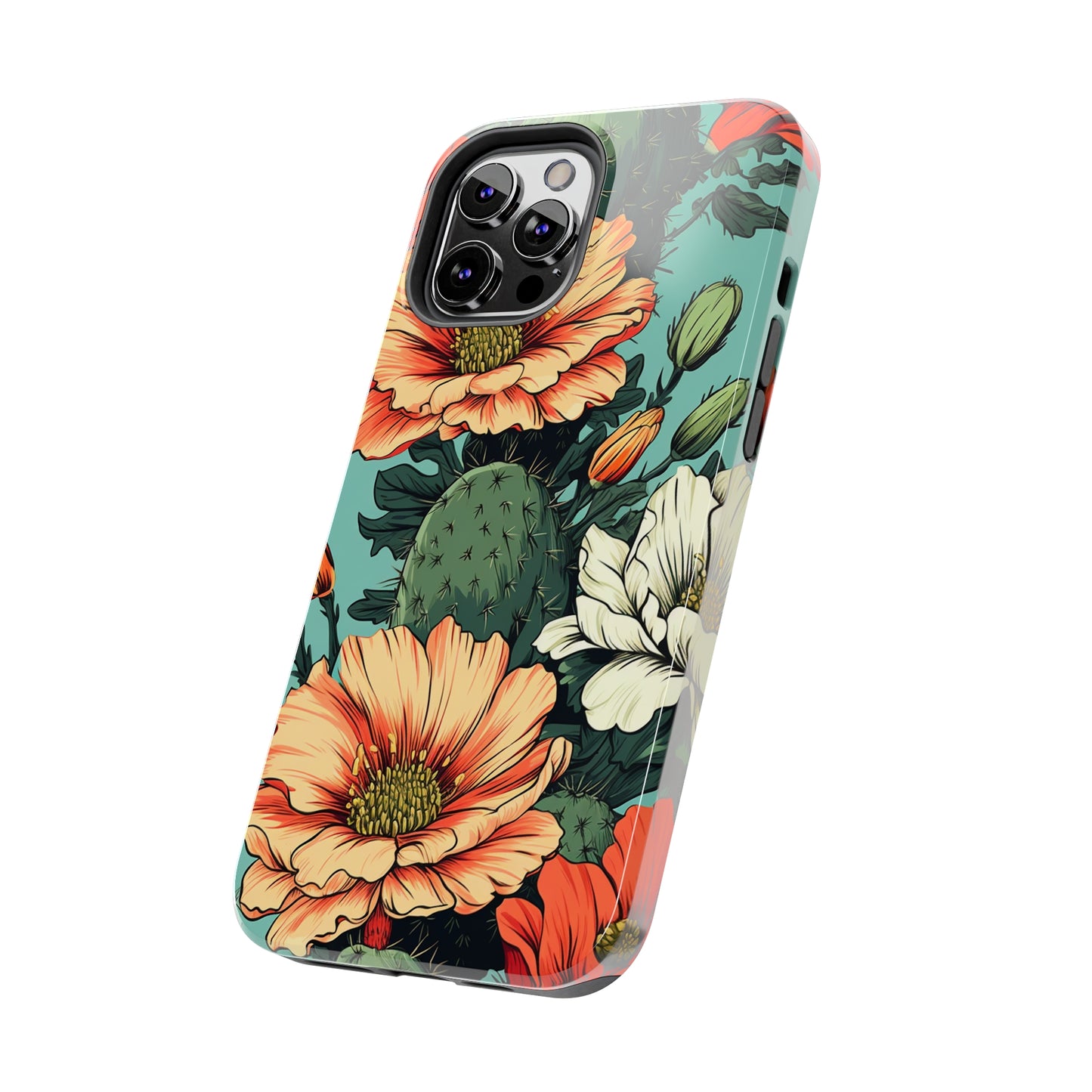 Desert Dream: Retro Vibe Cactus Tough iPhone Case