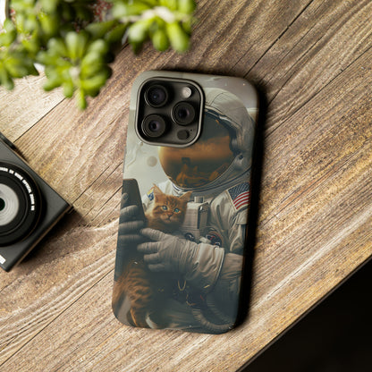 The Astronaut and the Cat Phone Case