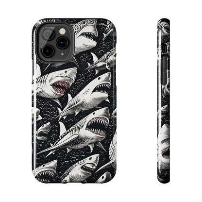 Deep Blue Mystery: Majestic Shark Design | Aquatic Adventure iPhone Case