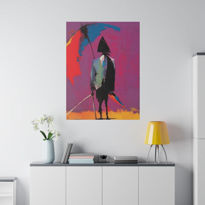 Business as usual Pop Art | Man with an umbrella | Stretched Canvas Print