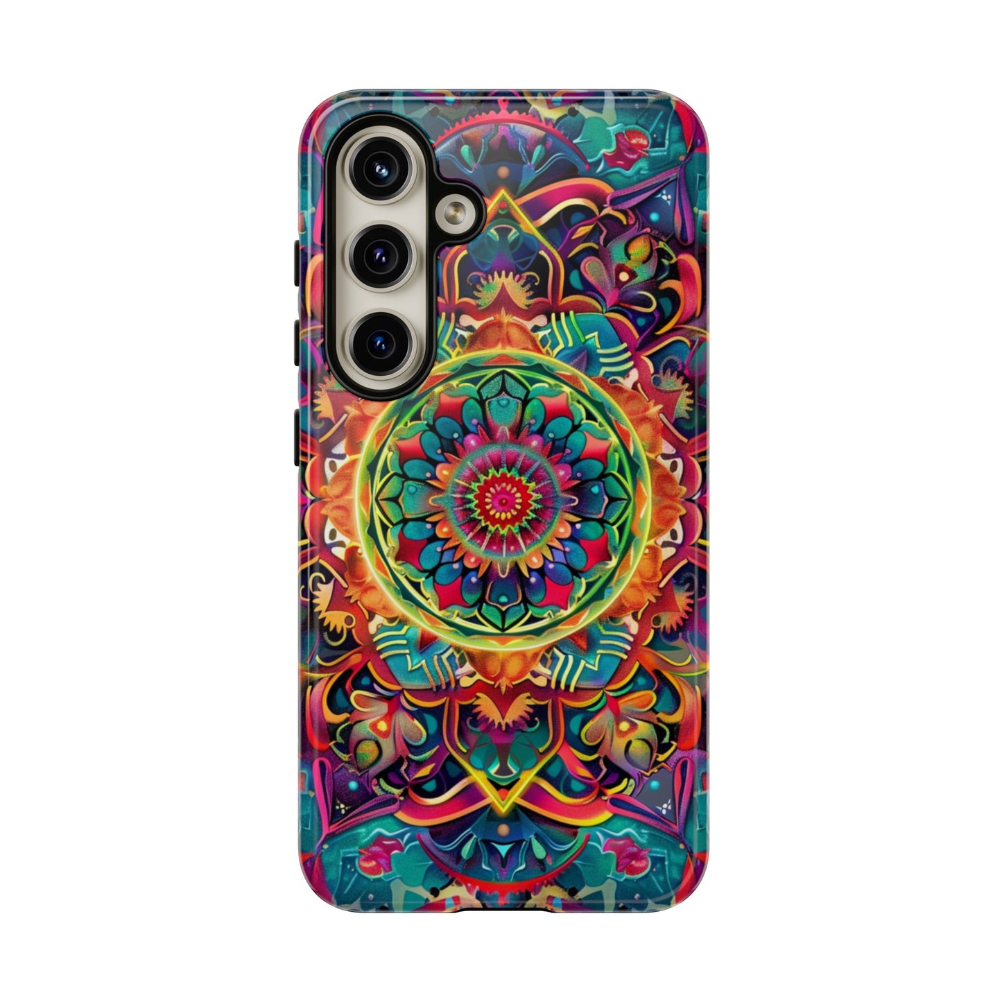 Cosmic Stained Glass Mandala Phone Case