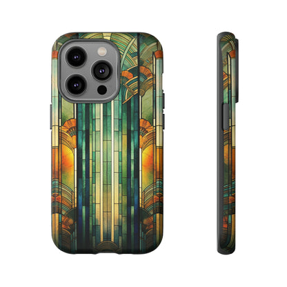 Art Deco Stained Glass floral Phone Case for iPhone 15, 14, Pro Max, 13, 12 & Samsung Galaxy S23, S22, S21, Google Pixel