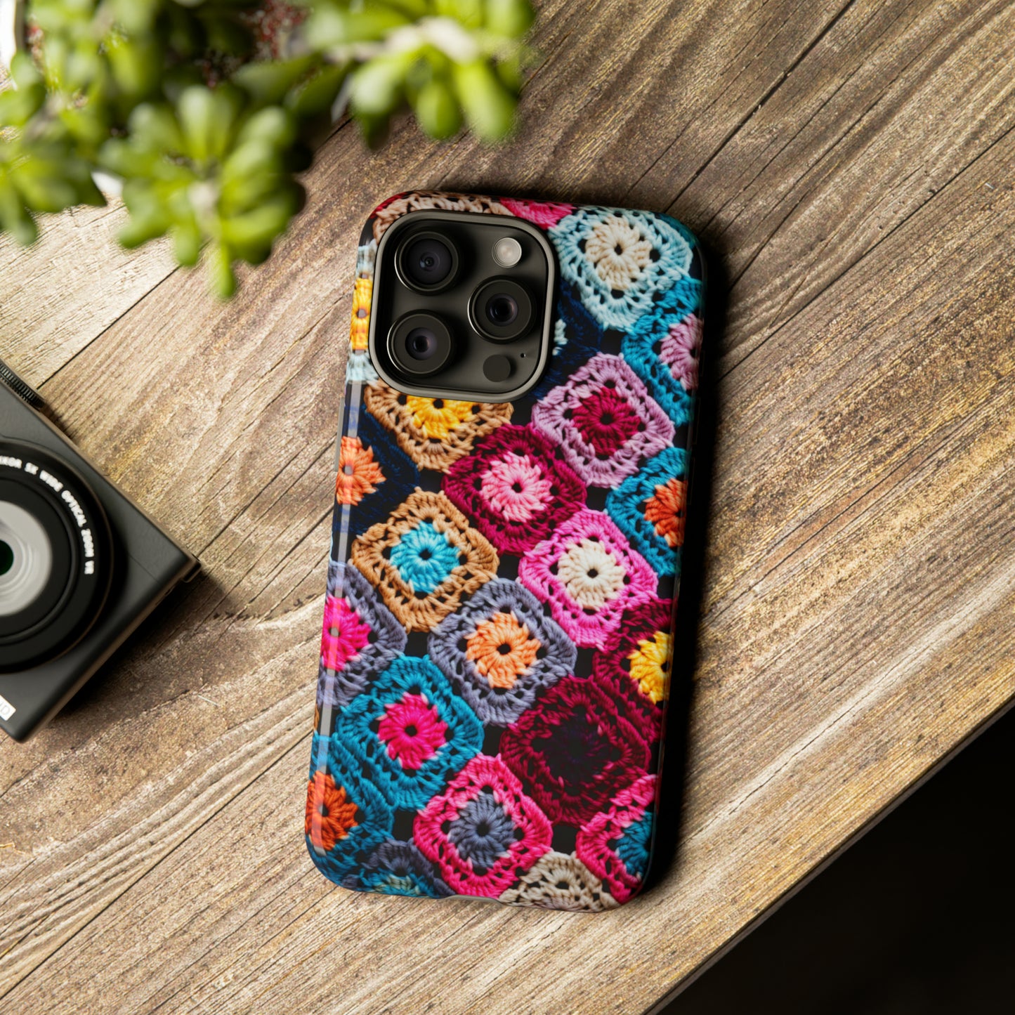 Vintage Floral Crochet Blanket Knit Look Phone Case