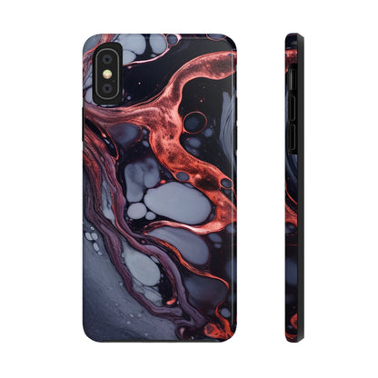 Marbled Dark Lava Flow Phone Case | Embrace the Vibrant Magma Vibes