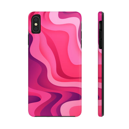 The Pink Wave iPhone Case Splash of Vibrance | Modern Art Meets Protection iPhone Tough Case