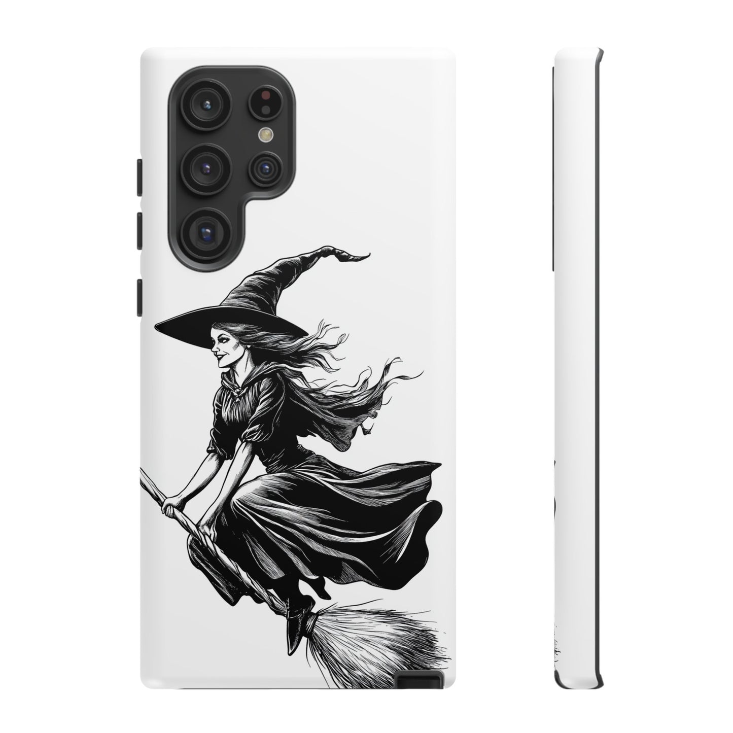 Vintage Halloween Witch on a Broom Spooky Phone Cover