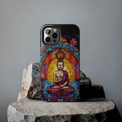 Stained Glass Magic iPhone Case: Psychedelic Tibet Buddha Mandala | iPhone 13 Case Mystical Tibetan Artistry