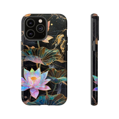 Zen Stained Glass Lotus Floral Design Phone Case