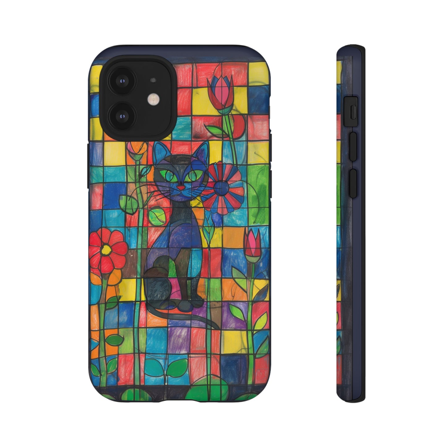 Cat in the Stained Glass Garden Phone Case