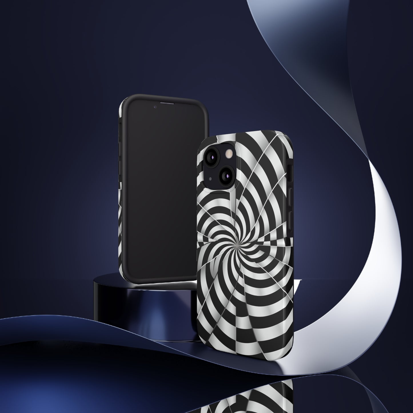 Trippy Black and White Optical Illusion Tough iPhone Case | Psychedelic Phone Cover