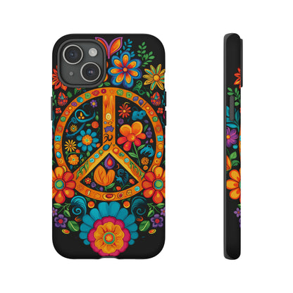 Peace Sign Embroidery Floral Hippie Style Phone Case