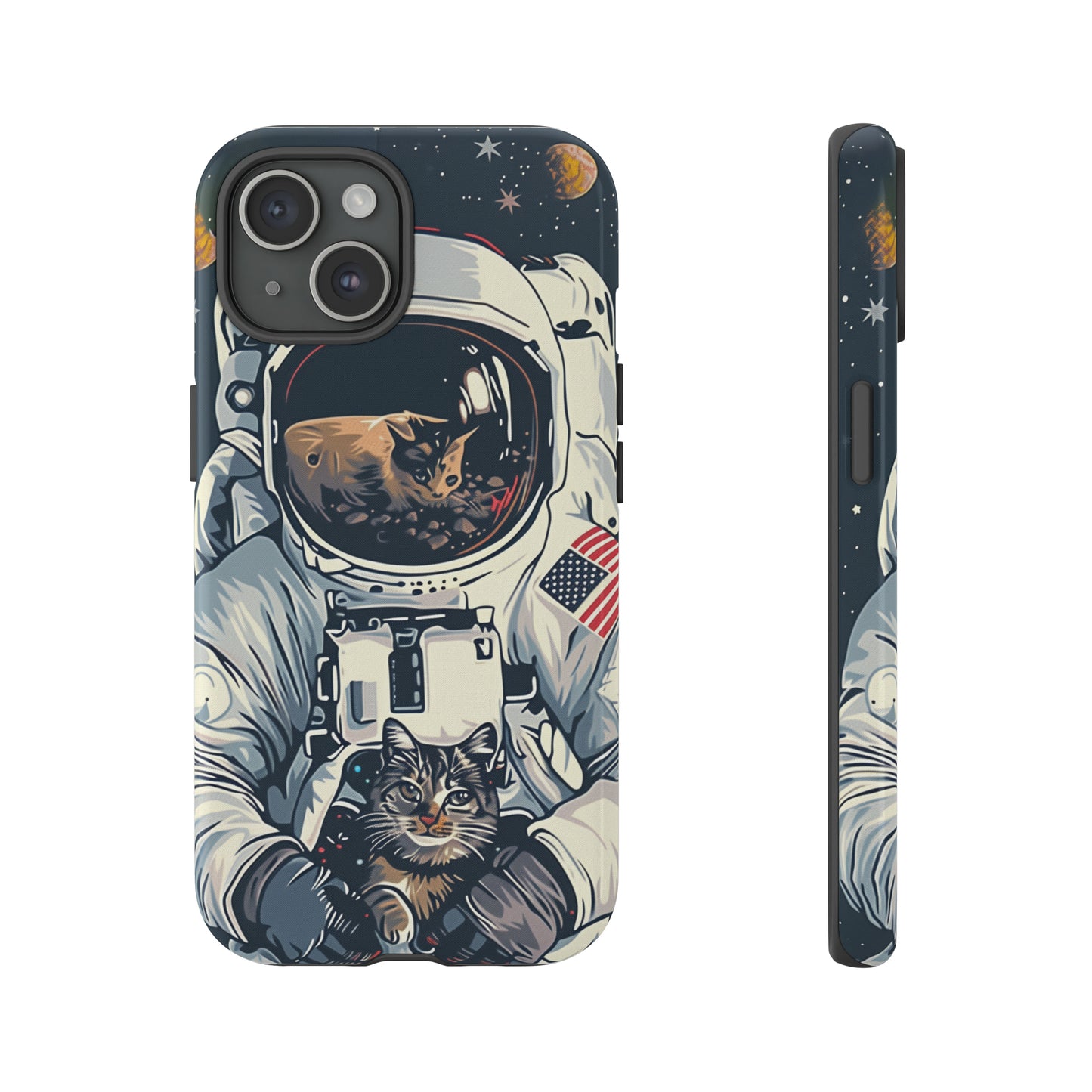 Astronaut and the Cosmic Cat Phone Case 