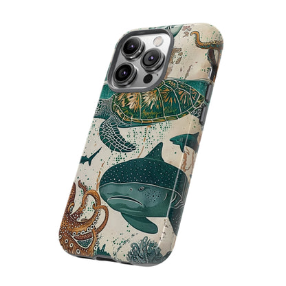 Undersea World Shark, Turtle, Manta Ray Phone Case